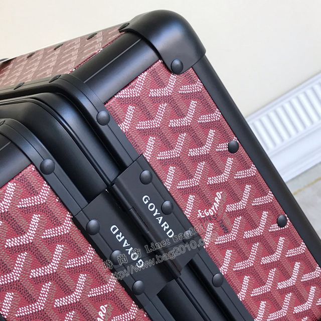 Goyard行李箱 90048 戈雅拉杆箱 標誌性的印花圖案配鋁框 復古形拉箱 20寸登機箱xzx1209